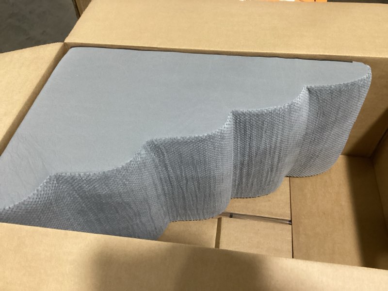 Condition photo showing Good Condition for Dog Stairs for Small Dog 22.6" H, Curved Pet Step for Puppy, Older Cat, Medium Pet Ramp for High Bed, Ladder with High Density Foam, Durable, 5 Step, 15.7x33x22.6 inch, Grey Grey 5 15.7x33x22.6in