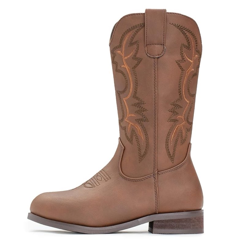 IUV Cowgirl Boots Cowboy Boots For Girls Boys Kids Toddler Fashion Western Boots Mid Calf Riding Sho size 6 