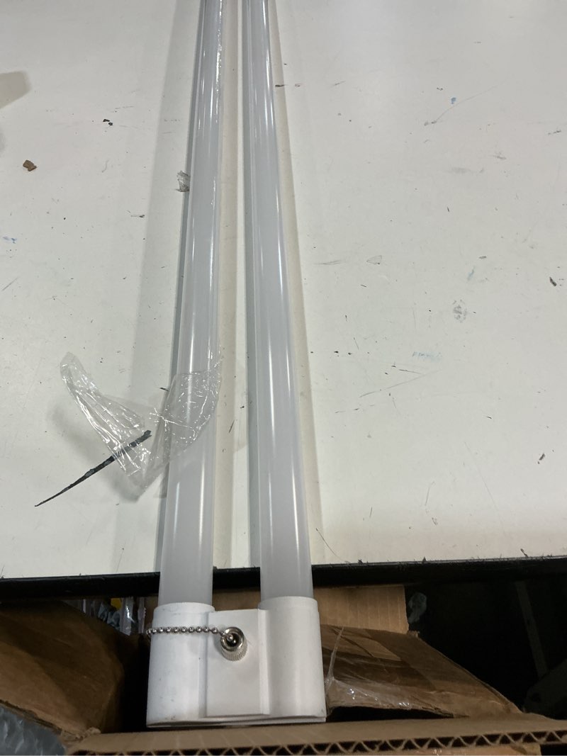 Condition photo showing As Is for 5000K LED Shop Light Linkable, 4FT Daylight 42W LED Ceiling Lights for Garages, Workshops, Basements, Hanging or FlushMount, Included Power Cord and Pull Chain, 4400lm, ETL- 1 Pack 42W&4400LM-White (SIMILAR NO SAME)