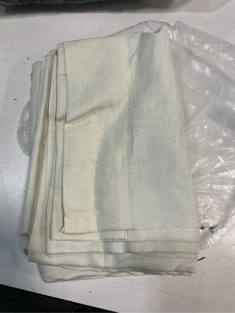 Condition photo showing Good Condition for quince european linen true blackout curtain, 48x96, ivory single panel 