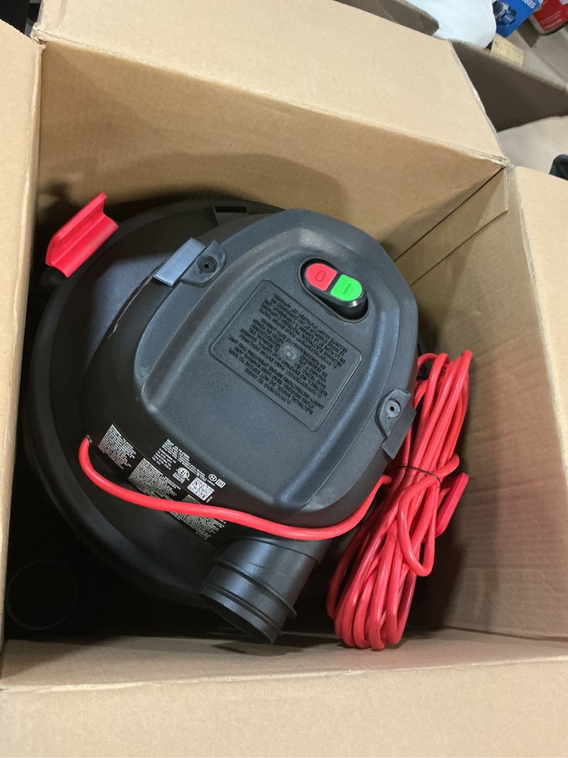 Condition photo showing As Is for shop-vac 16-gallon 6.5 hp corded wet/dry shop vacuum with accessories included