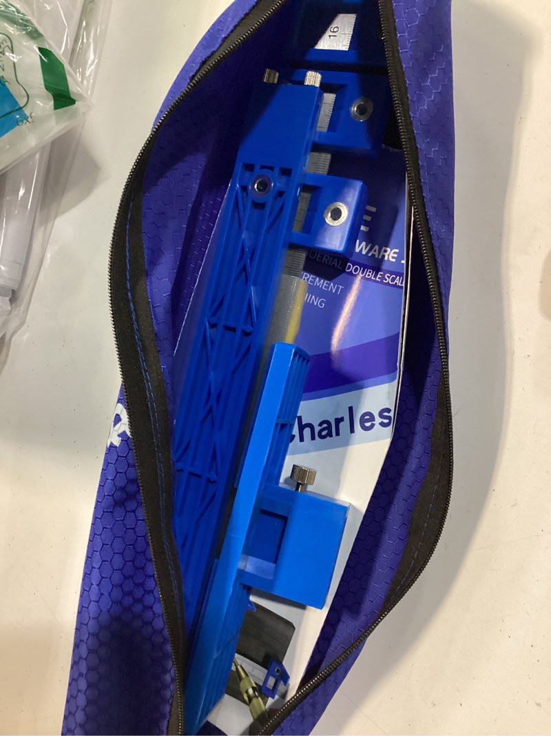 Condition photo showing Good Condition for king&charles cabinet hardware jig, cabinet handle jig with automatic center punch, avoid jitter caused by direct drilling. use for handles and pulls on drawers/doors, perfect set. acrylonitrile butadiene styrene