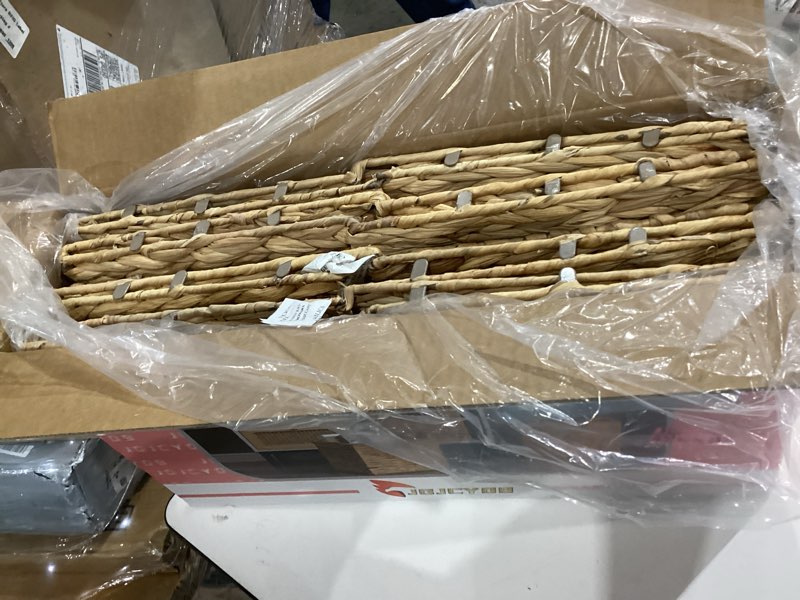 Condition photo showing Good Condition for storage baskets 11x11inch cube baskets 4 pcs baskets,foldable handwoven water hyacinth laundry organizer,cube storage baskets