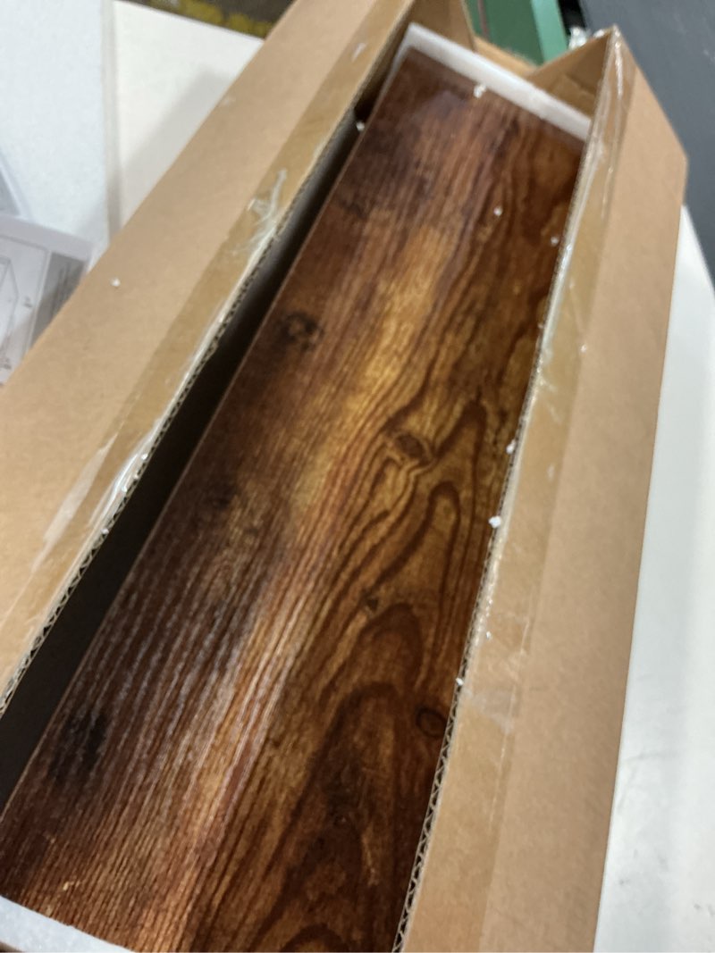 Condition photo showing Good Condition for Dreamland Floating Shelves, 20Inch Rustic Wooden Wall Shelves for Bathroom|Bedroom|Kitchen, 2 Pack Deep Wall Mounted Book Shelf, Wood Storage Display Shelf for Home Decor, Rustic Brown 20"W x 6.5"D - 2P Rustic Brown