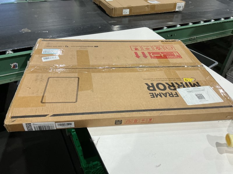 Condition photo showing Good Condition for tetote brushed nickel mirror for bathroom 22 x 30 beveled edge tempered glass, rounded corner rectan