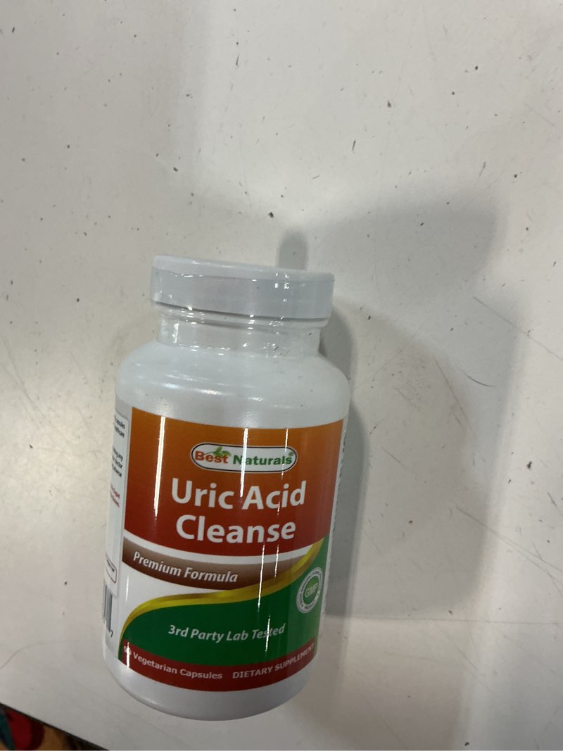 Condition photo showing New/Like New for exp 12/28 best naturals uric acid cleanse vitamins for men and women - 90 vegetarian capsules