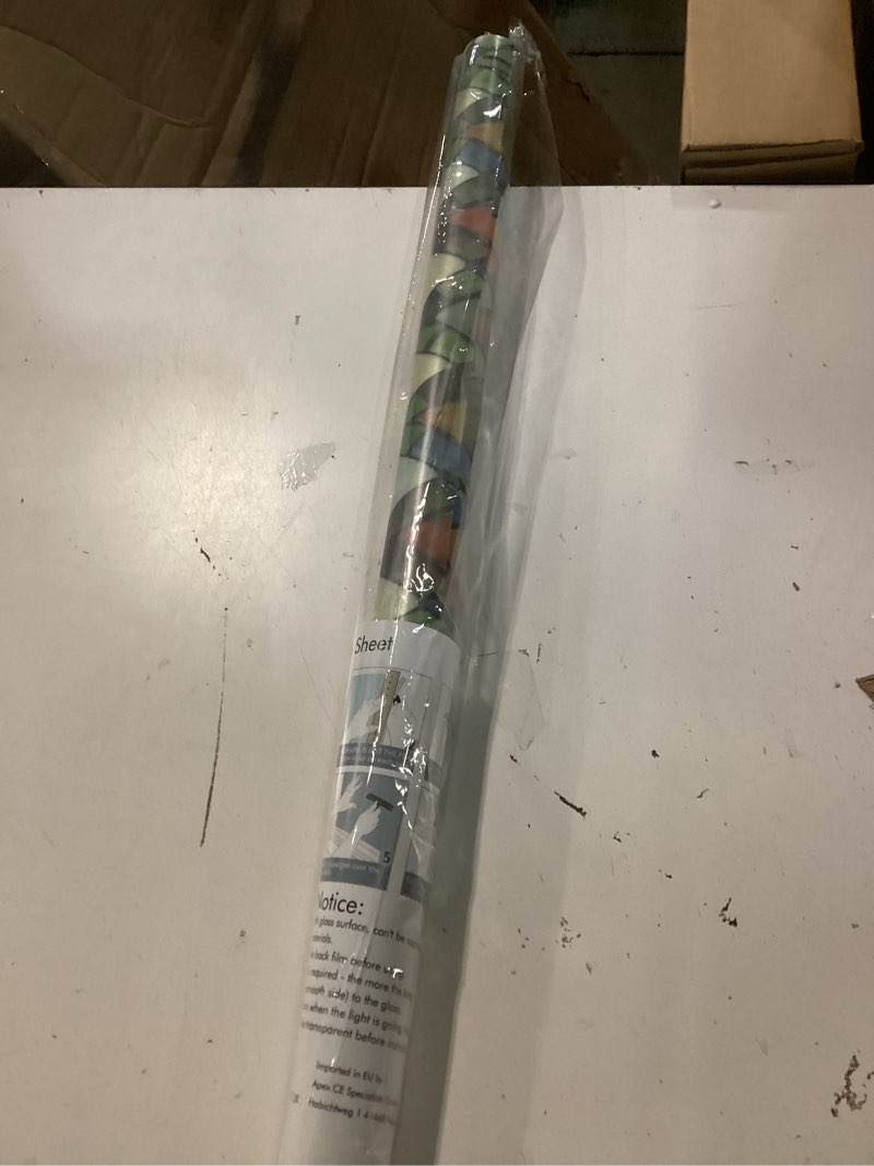 Condition photo showing Good Condition for window privacy film stained glass– uv & heat blocking, static cling vinyl for glass doors & bedroom windows, no glue easy install, 45.2" x 78.7" crystal 45.2x78.7 inches
