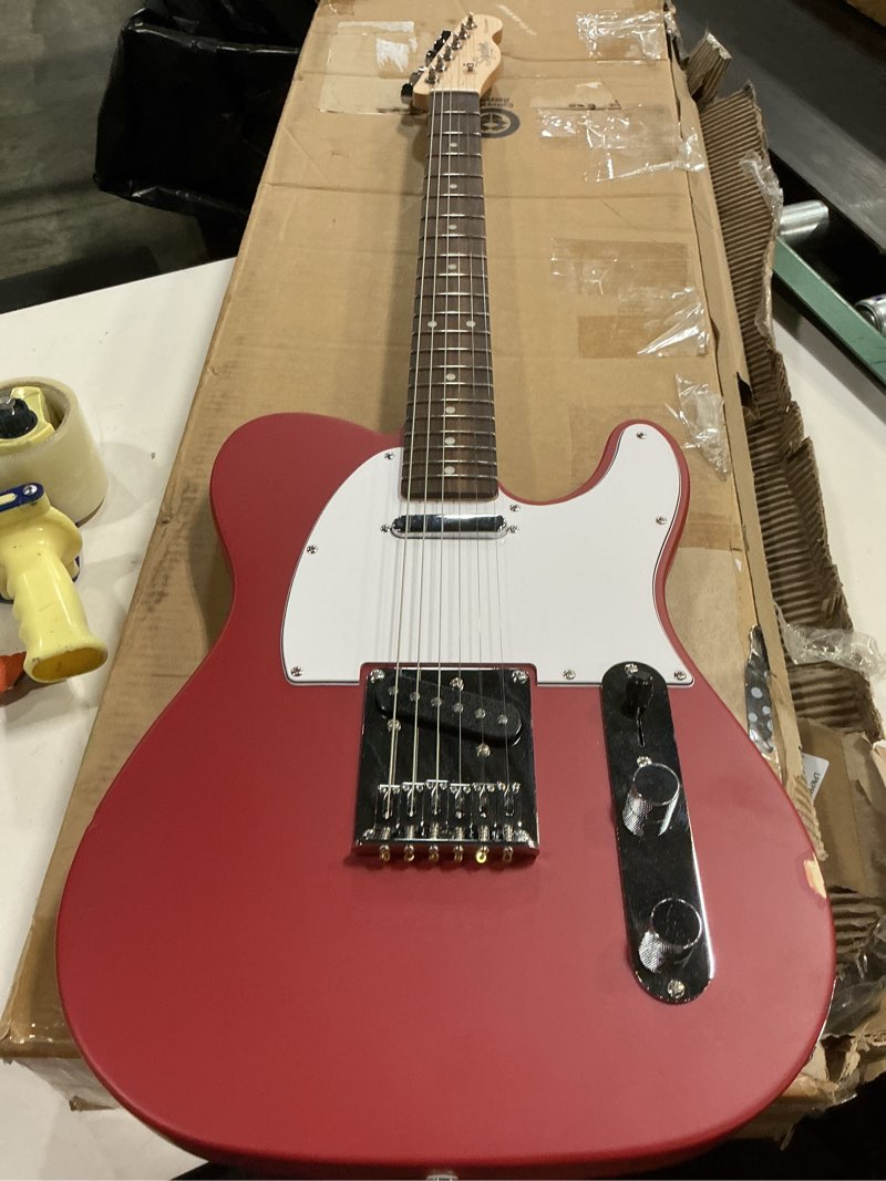 Condition photo showing Good Condition for fender squier debut series telecaster electric guitar, beginner guitar, 2-year warranty, includes free lessons, dakota red with satin urethane finish