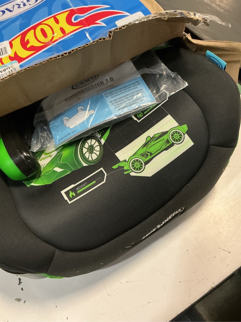 Condition photo showing Good Condition for graco turbobooster 2.0 backless booster car seat, hot wheels gamer, travel booster seat for children ages 4-10, weight 40-100 pounds and height up to 57 inches