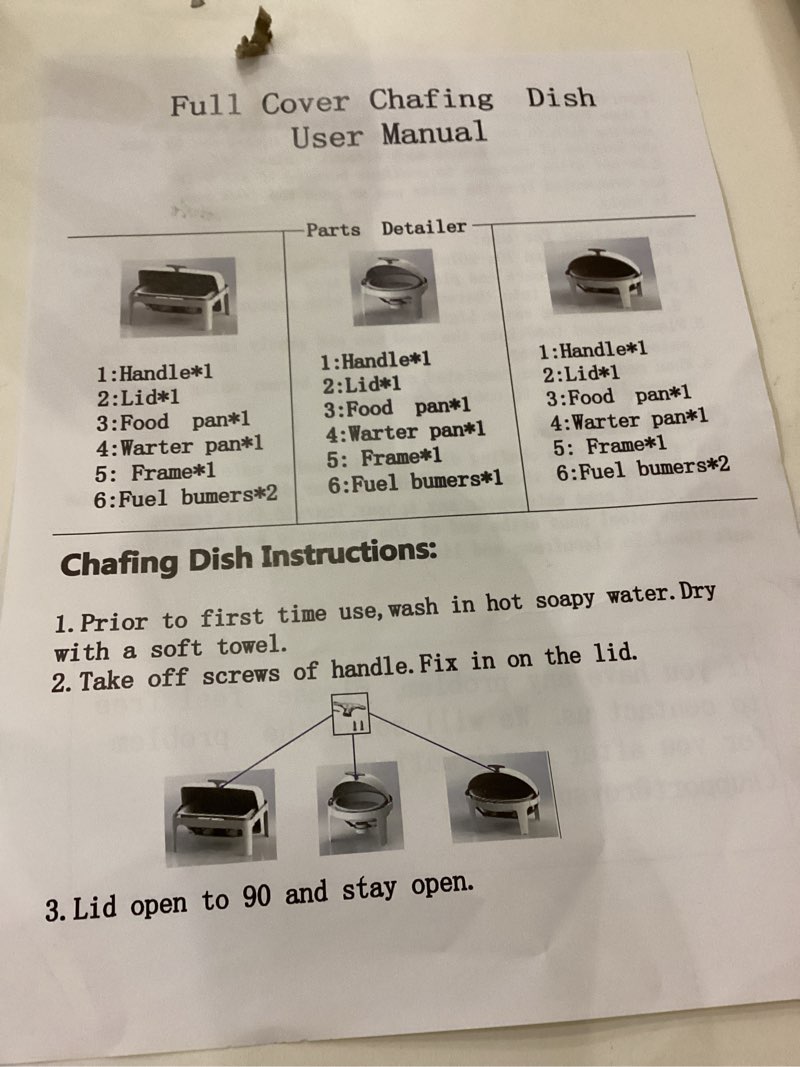 VEVOR Roll Top Chafing Dish Buffet Complete Stainless Steel Chafer