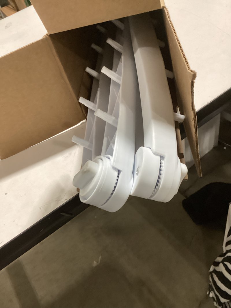 Condition photo showing As Is for Whitmor Spacemaker Folding Drying Rack, Freestanding Indoor Clothes Dryer, Space Saving Compact Design, 6"L x 26"W x 51.5"H, White