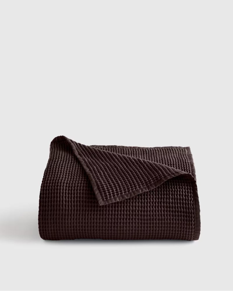 organic waffle bed blanket color: espresso size: twin