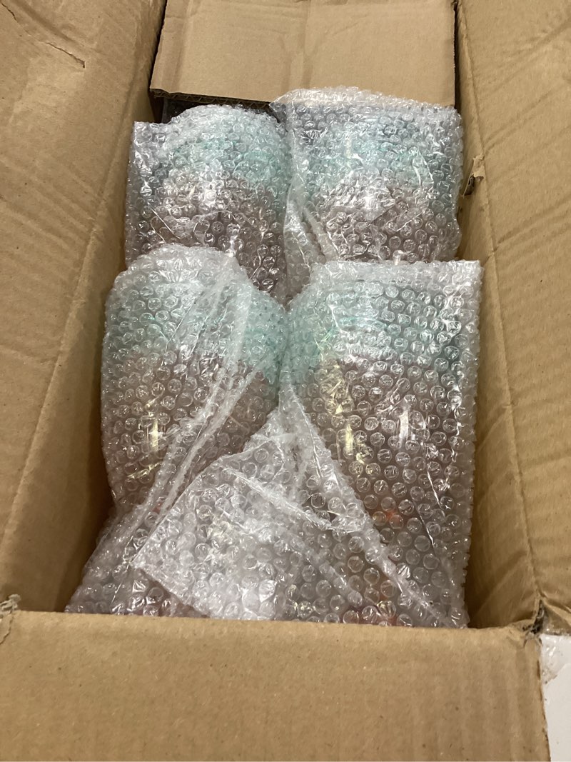 Condition photo showing New/Like New for XUWAIDSGN 12Pcs Plastic Vintage Wine Glasses 13.5oz Reusable Embossed Goblet Glasses Green Orange Gr