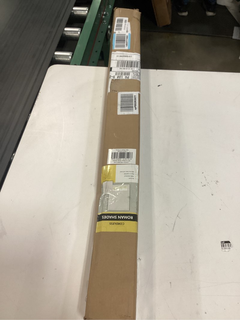 Condition photo showing New/Like New for no tools no drill cordless roman shades for indoor windows 100% blackout, for window size 33" w × 64" h beige beige 33" w × 64" h