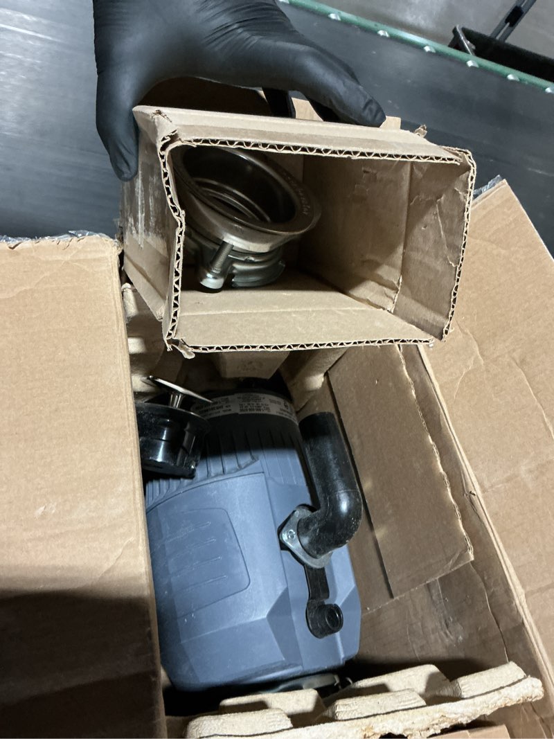 Condition photo showing As Is for insinkerator evolution cover control 3/4 hp garbage disposal, advanced series ez connect batch feed food waste disposer