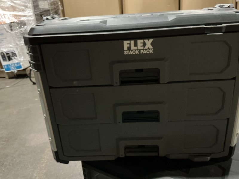 Condition photo showing Good Condition for flex stack pack 22-in w x 10.3-in h x 15.1-in d 3 -drawer polypropylene tool box item #5266206