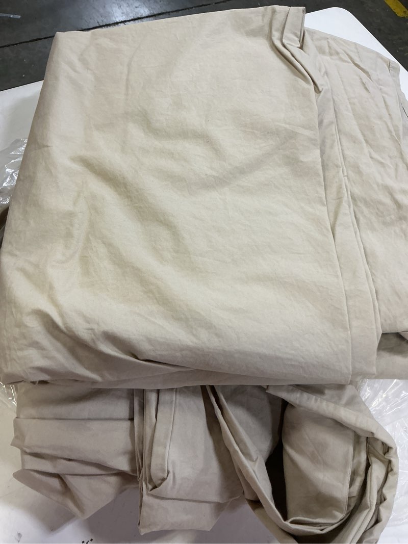 Condition photo showing As Is for lux décor king sheet set - 4 piece ultra-soft microfiber bed sheets with flat sheet, 16 inches deep pocket fitted sheet & pillowcases, cooling & breathable, hotel luxury, oeko-tex - taupe taupe king 4 piece (2 pillowcases)