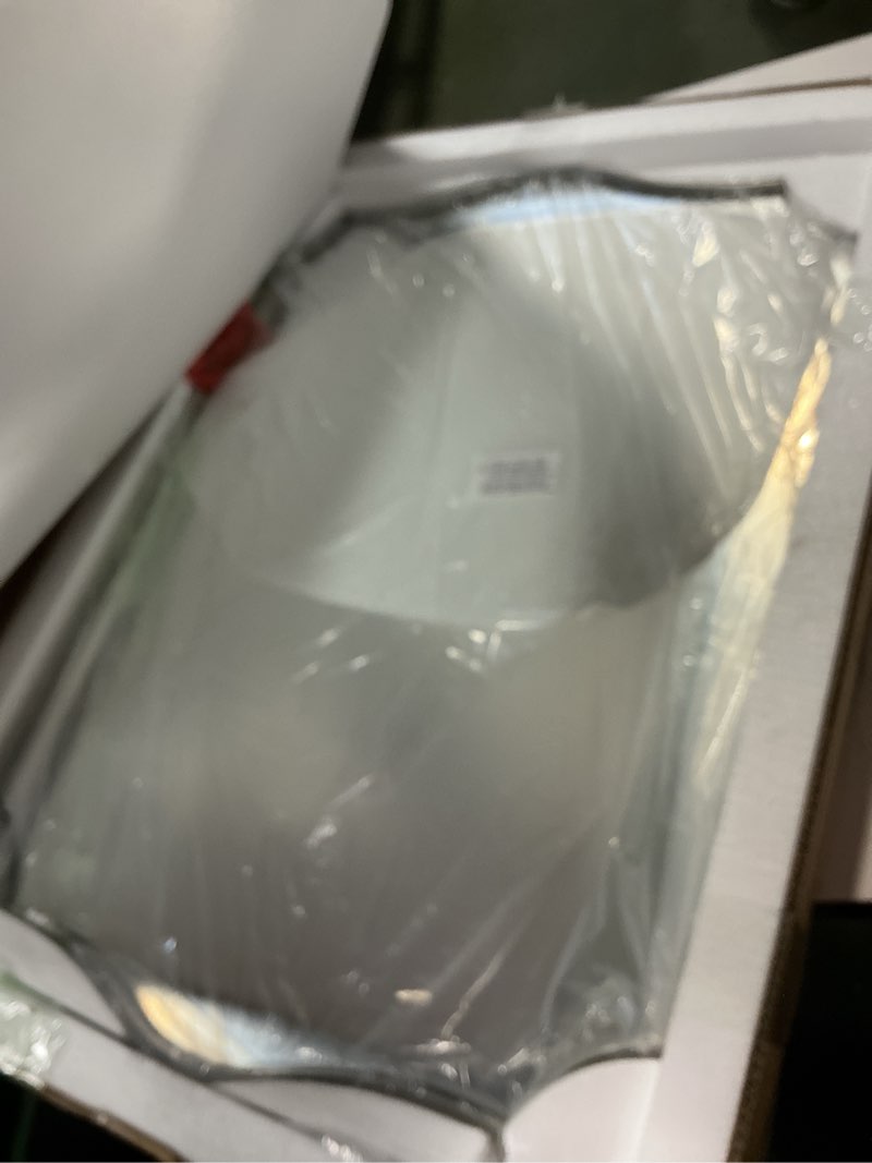 Condition photo showing New/Like New for ANDY STAR Brushed Nickel Mirror, 22x30 Inch Silver Bathroom Vanity Mirror, Anti-Rust Stainless Steel 1" Frame, Unique Rectangular Mirror Ideal for Bathroom, Powder Room Brushed Nickel 30"L x 22"W