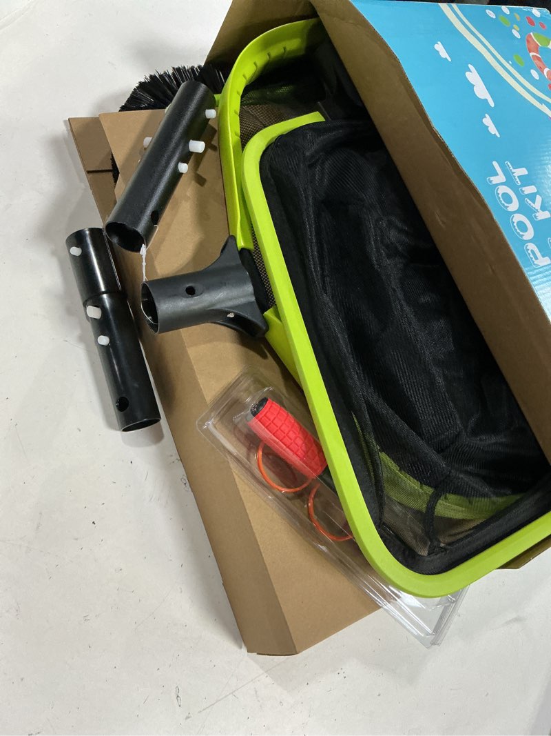 Condition photo showing Good Condition for sepetrel deluxe swimming pool cleaning kit including professional leaf skimmer net,half-depth fine mesh net,17.5" pool brush head & hand scrub brush(no pole)