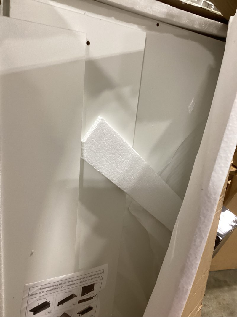 Condition photo showing Good Condition for nat maya 2-tier washer and dryer countertop, 54" w x 27.6" d laundry room organization,washer dryer topper storage for folding clothes over washer and dryer-white