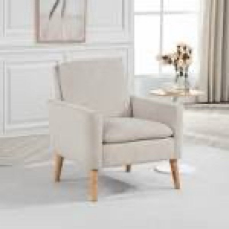 mainstays round arm accent chair, ivory linen