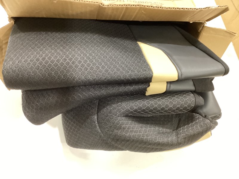 Condition photo showing Good Condition for skechers memory foam car seat covers, air cool mesh thick seat covers,car seat covers front seats airbag compatible, automotive comfort protection for most cars,van,trucks, suvs,beige two front black/beige