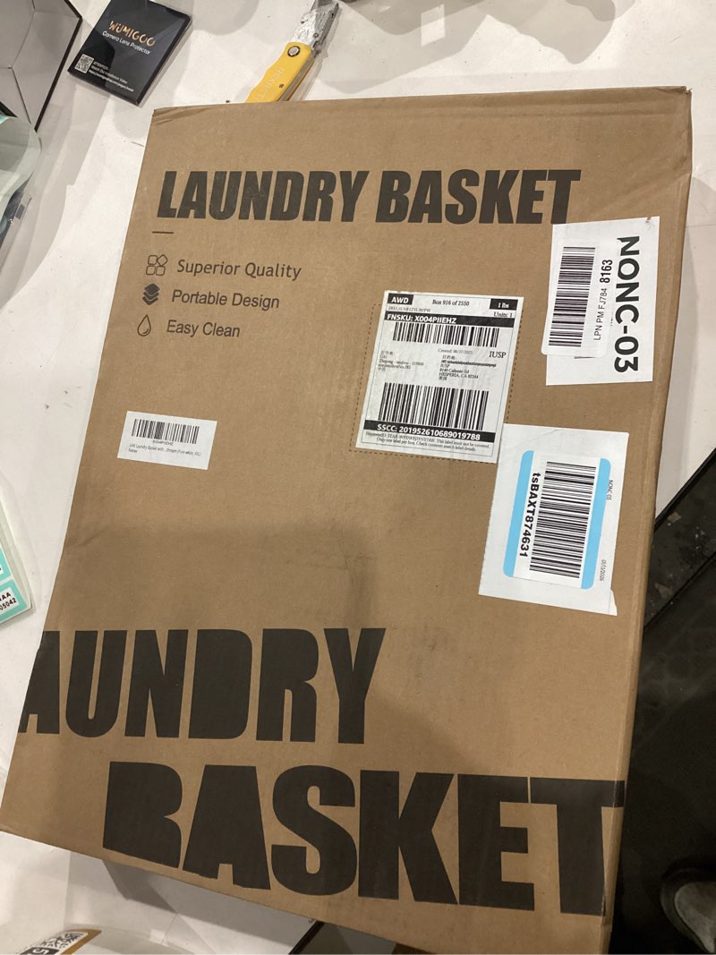 Condition photo showing Good Condition for UAK Plastic Laundry Basket with Wheels & Handle, 61L Heavy Duty Foldable Laundry Hamper – Easy Clean Waterproof Rolling Organizer for Bathroom & Laundry Room, Grey Gray XXL