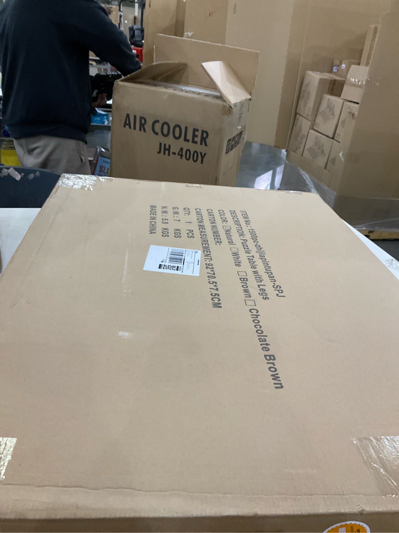 Condition photo showing Good Condition for TEAKMAMA 1500 Piece Wooden Jigsaw Puzzle Board with 4 Drawers, Folding Puzzle Table with Protective Cover, Jigsaw Board with Legs, Multifunctional Game Table for Adults, 34W x 26.3D, Natural Natural Large-1500 Pieces