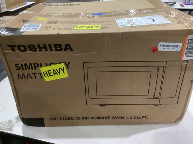 Condition photo showing Good Condition for TOSHIBA EM131A5C-SS Countertop Microwave Ovens 1.2 Cu Ft with 12.4" Removable Turntable Smart Humidity Sensor, 12 Auto Menus Mute Function ECO Mode Easy Clean Interior, 1000W, Silver 1.20 Cu.ft