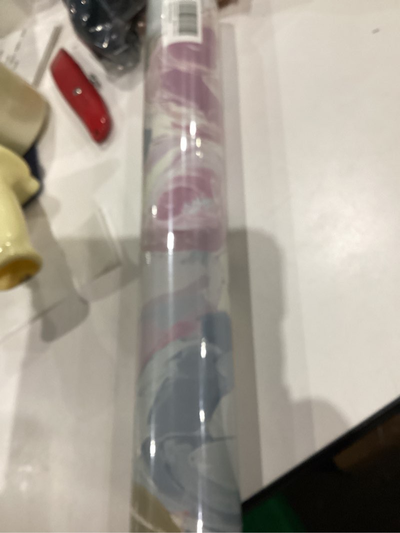 Condition photo showing New/Like New for Peel and Stick Wallpaper Vintage Floral Contact Paper Blue and Purple Watercolor Floral Wallpaper 17.3“x393”Removable Botanical Wall Paper for Nursery Bedroom Bathroom Cabinets Drawers Shelves