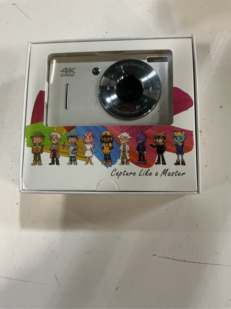 Condition photo showing New/Like New for digital camera, 44mp fhd 1080p digital point and shoot camera with anti shake, smile capture 16x zoom, compact small camera for teens girls kids adults(white)