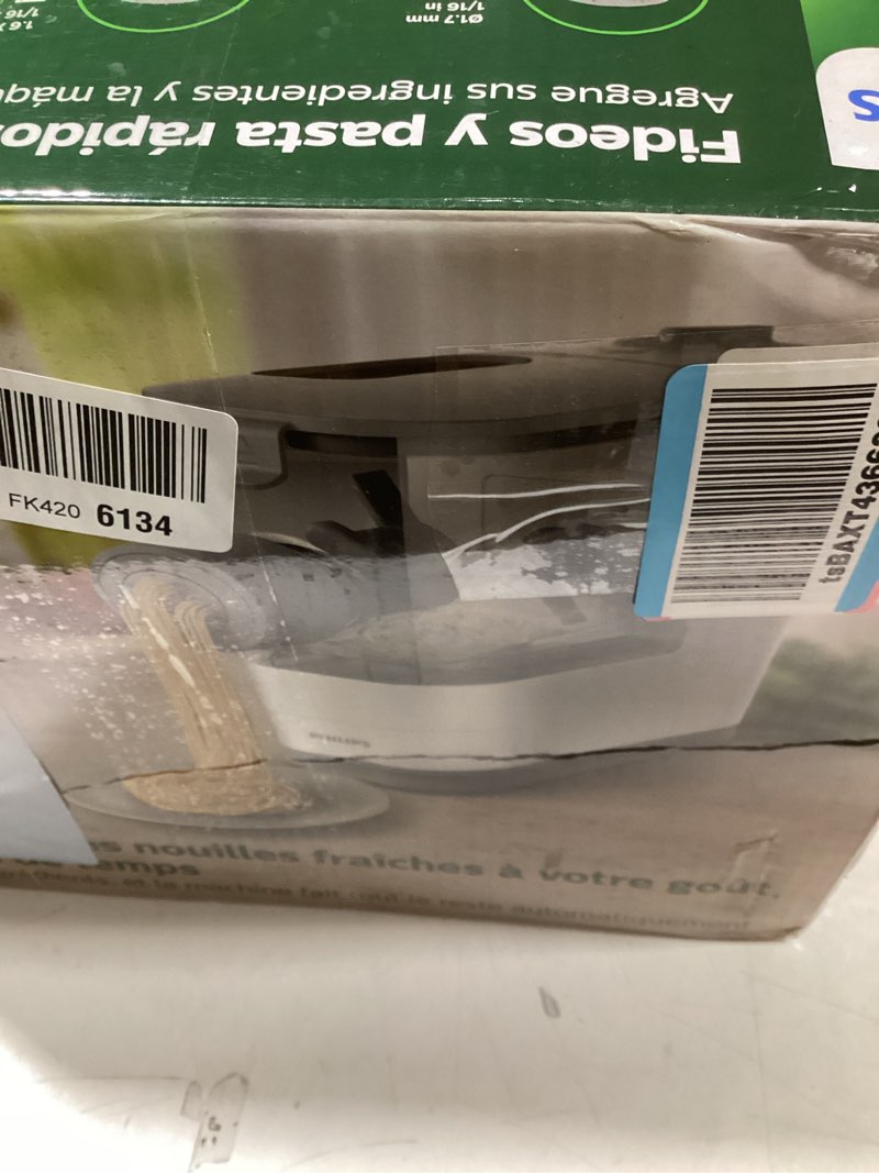 Condition photo showing New/Like New for Philips Kitchen Appliances Compact Pasta and Noodle Maker, Viva Collection, Comes with 3 Default Classic Pasta Shaping Discs, Fully Automatic, Recipe Book, Small, White (HR2370/05)