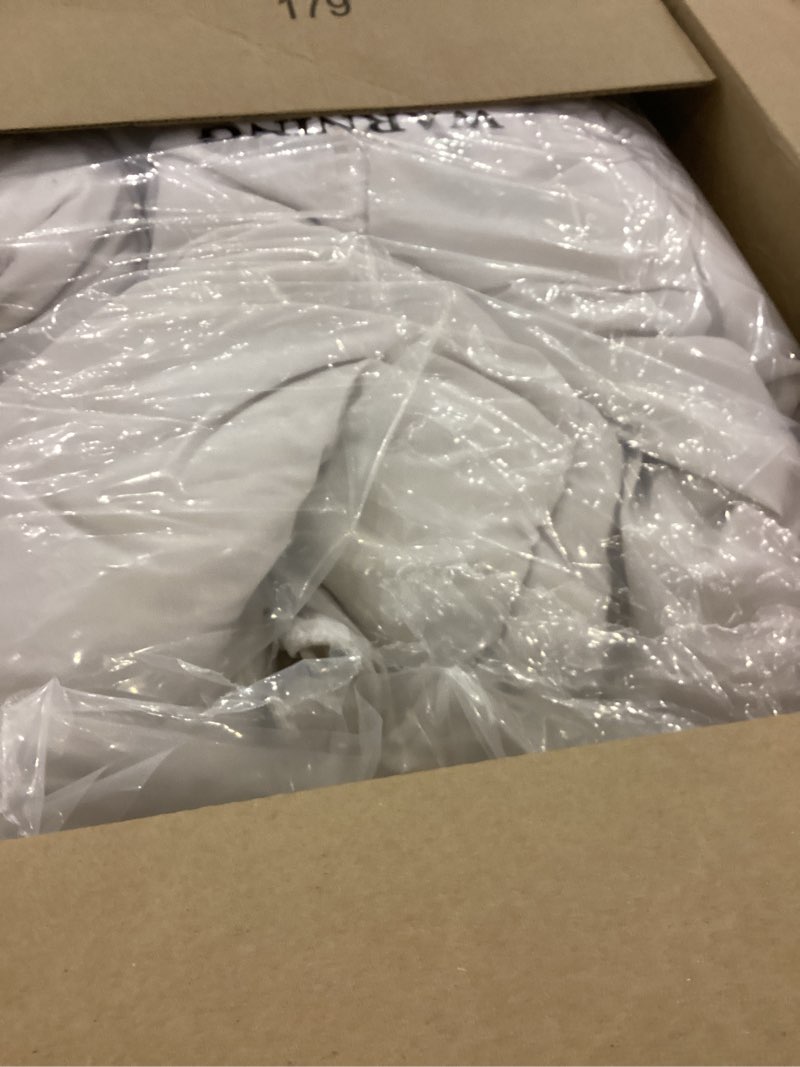 Condition photo showing As Is for HANYUN Goose Down Feather Fiber Comforter - All Season Queen Size -100% Cotton Duvet Insert Warm and Breathable Down Comforter Ultra-Soft 700 Fill-Power Fluffy Warmth 90"x90" Queen 90"x90" White