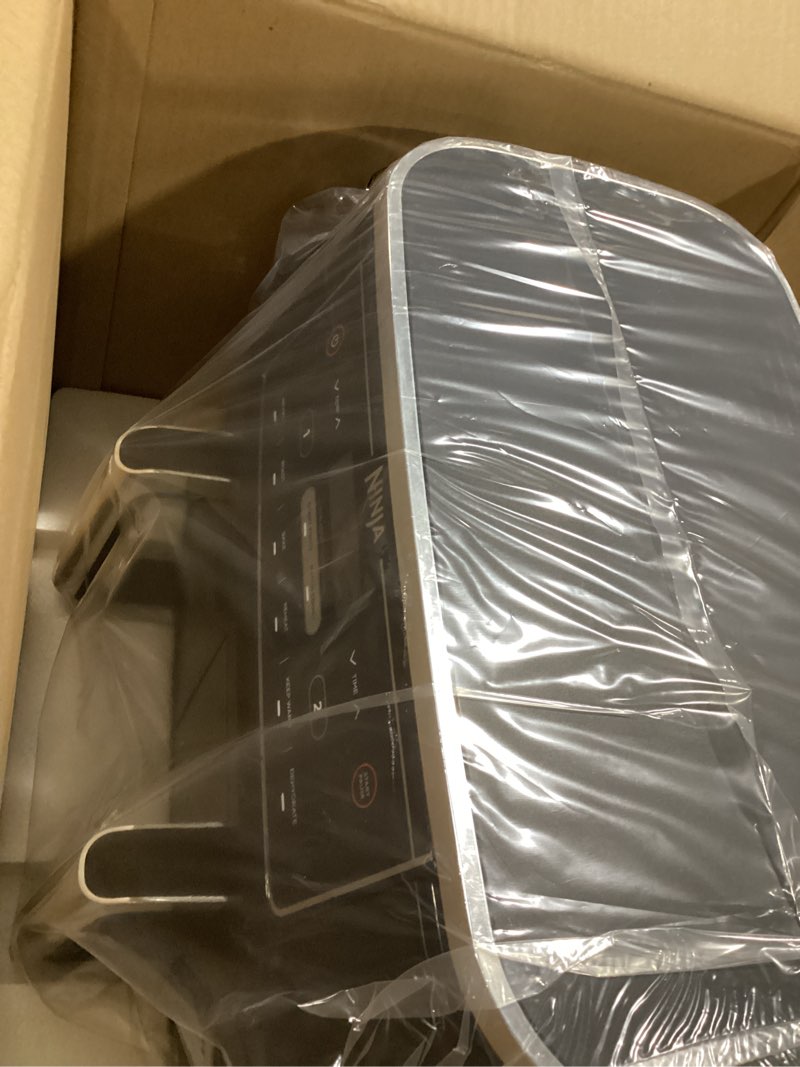 Condition photo showing Good Condition for ninja foodi air fryer | 6-in-1 with 10-qt dualzone baskets | smart finish to cook 2 foods at once | air fry, broil, roast, dehydrate, keep warm & bake | 450° f |xl capacity | black | dz302 10qt black