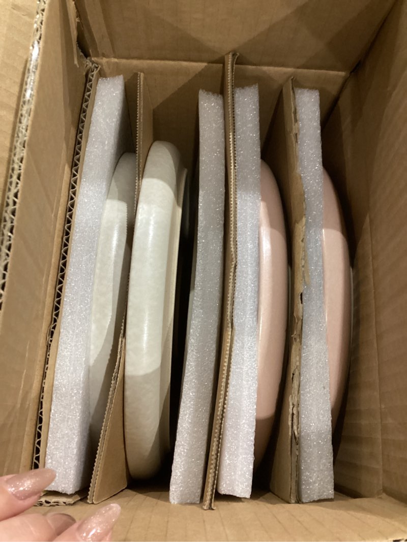 famiware milkyway plates and bowls sets, 12 pieces dinnerware sets, reactive glaze dish set, stonewa