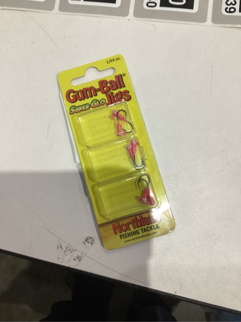 Condition photo showing New/Like New for Northland Tackle Gum-Ball Fishing Lure 2-Pack SUPER-GLO POLKA DOT .75"