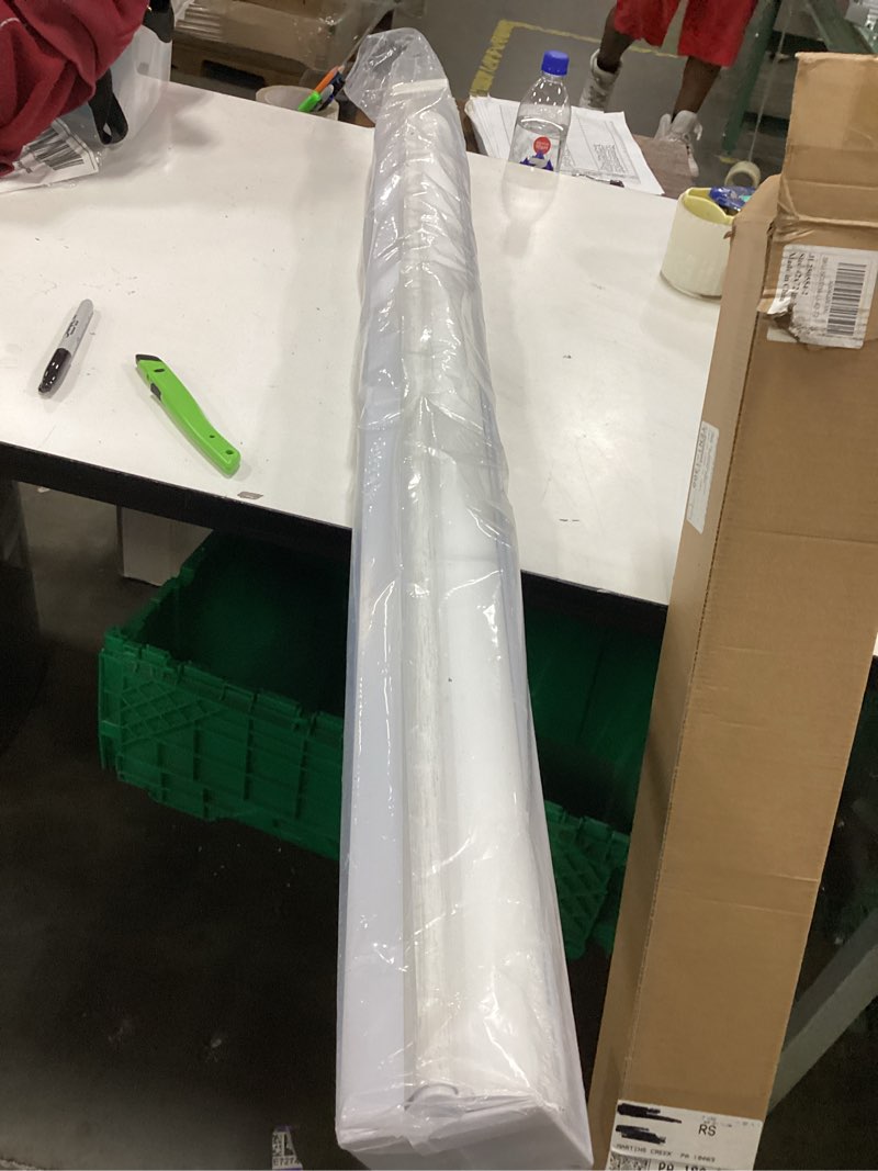 Condition photo showing As Is for joydeco natural woven roller shades for indoor windows, cordless blackout blinds with curved valance, thermal insulated uv protection privacy window shades for home and office (cream,42" w x 72" h) cream white 42"w x 72"h