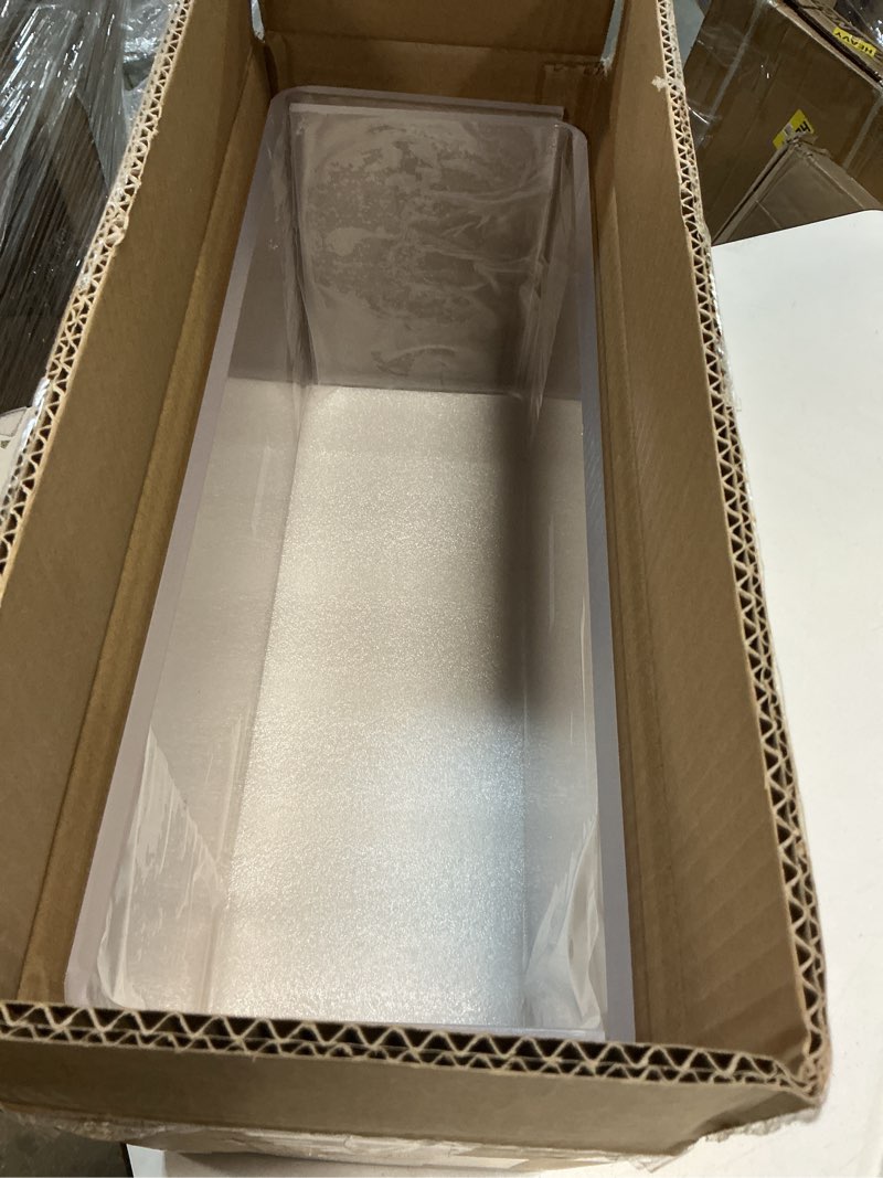 Condition photo showing New/Like New for 2 Pcs 18 Inch Large Acrylic Risers Display Stands 8 mm Thick Acrylic Shelf Riser Showcase for Collectibles Jewelry Cupcakes Food Figures Perfume Cabinet (Clear) 18 Inch, 8 mm Clear