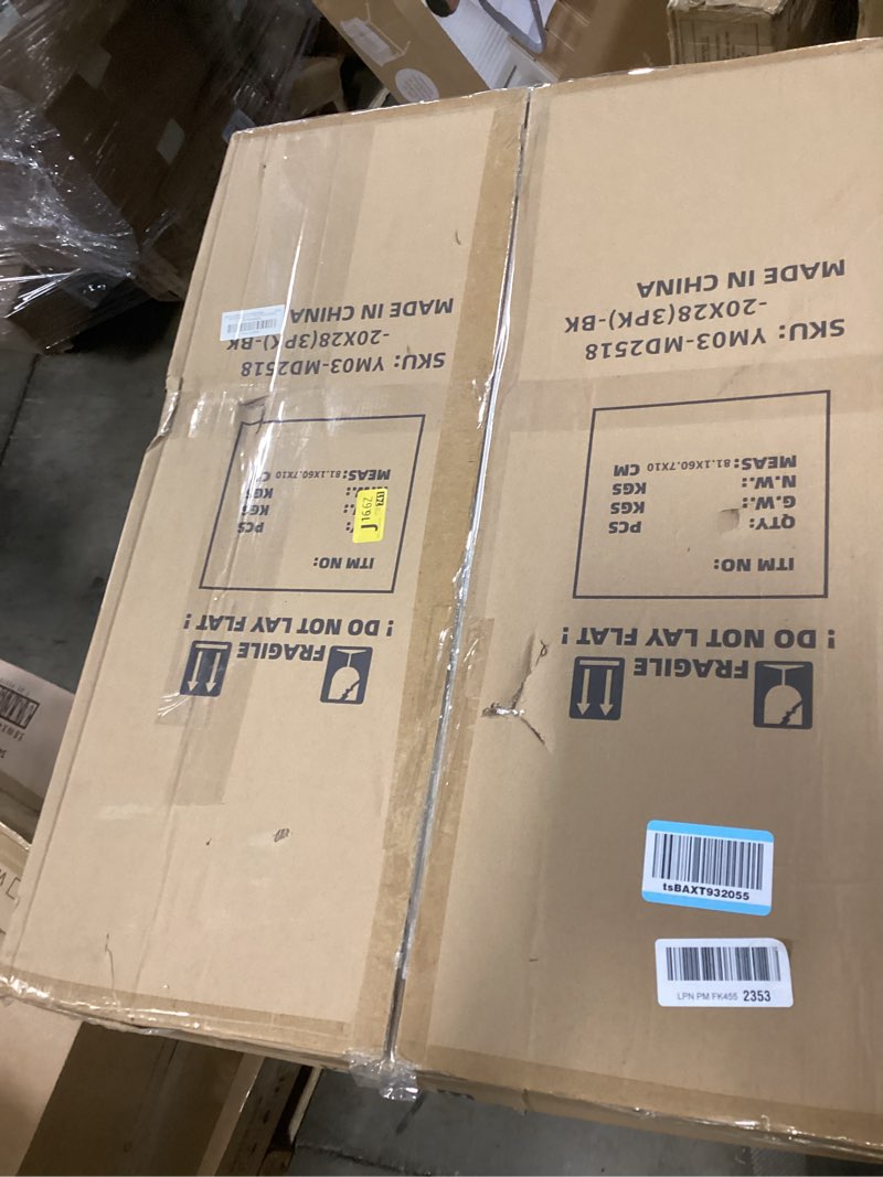 Condition photo showing As Is for 20x28 Picture Frame Black Set of 3, Display Pictures 16x24 with Mat or 20 x 28 Without Mat, Poster Frames 20x28 for Wall Hanging Horizontal and Vertical Black 20x28(3PK)