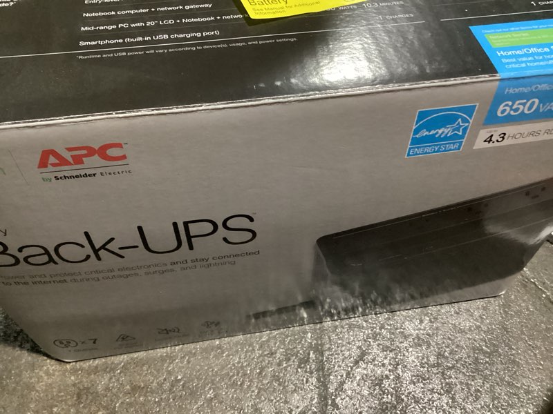 Condition photo showing Good Condition for apc ups battery backup, 650va 360w uninterruptible power supply - black (bvn650m1)