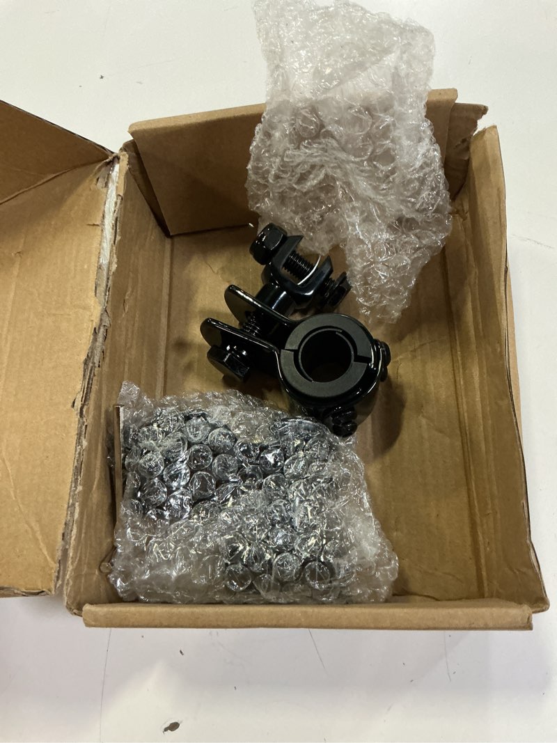 Condition photo showing As Is for highway footpegs fit for motorcycle 1 inch to 1 1/3 inch with engine guard, highway footrest for harley indian yamaha honda suzuki (silver)