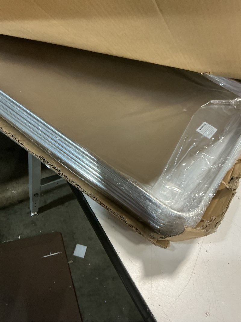 Condition photo showing New/Like New for full size commercial quality baking sheet pan, bastwe aluminum cookie tray pan for oven, freezer, bakery, hotel restaurant, thick steel rim prevents warping (6 pack, 26 x 18 inch) 6pk full size sheet