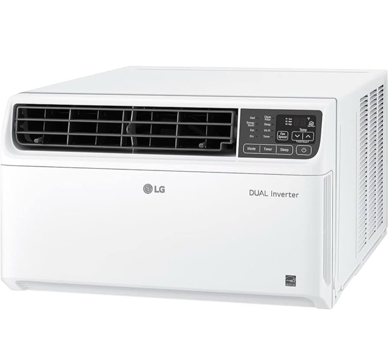 lg 23,500 btu dual inverter, smart wi-fi enabled window ac