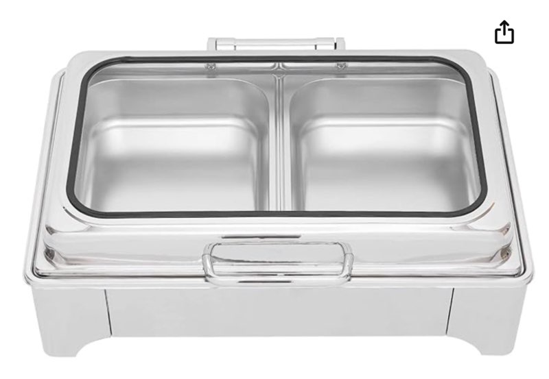 Food Warmer Stainless Steel Chafer Chafing Dishes Buffet Set Rectangular Buffet Stove Buffet Warmer Sets for Home and Restaurant Use