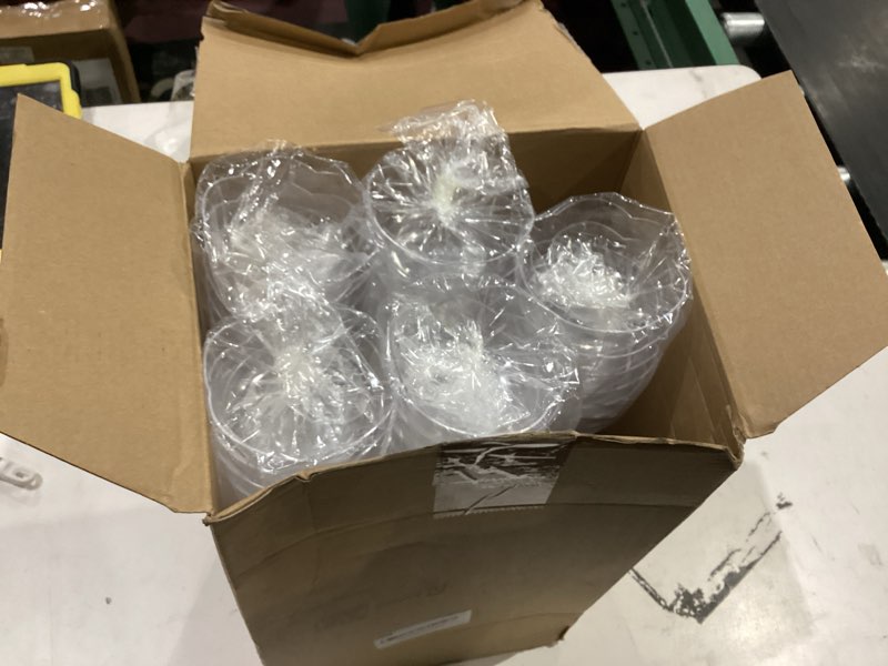 Condition photo showing Good Condition for 100 Pcs 50 Pcs Clear Dessert Cups 3.5oz Plastic Parfait Cup Disposable Appetizer Cup Mini Ice Cream Bowl for Appetizer, Sundae, Fruit, Mousse Pudding Wedding Baby Shower Party Supplies
