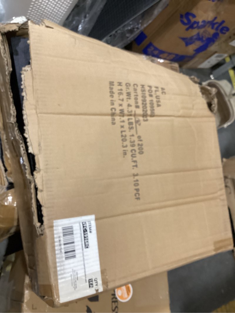 Condition photo showing As Is for commercial grade narrow condiment organizer, 8 compartments, 6 x 19 x 15.88, black