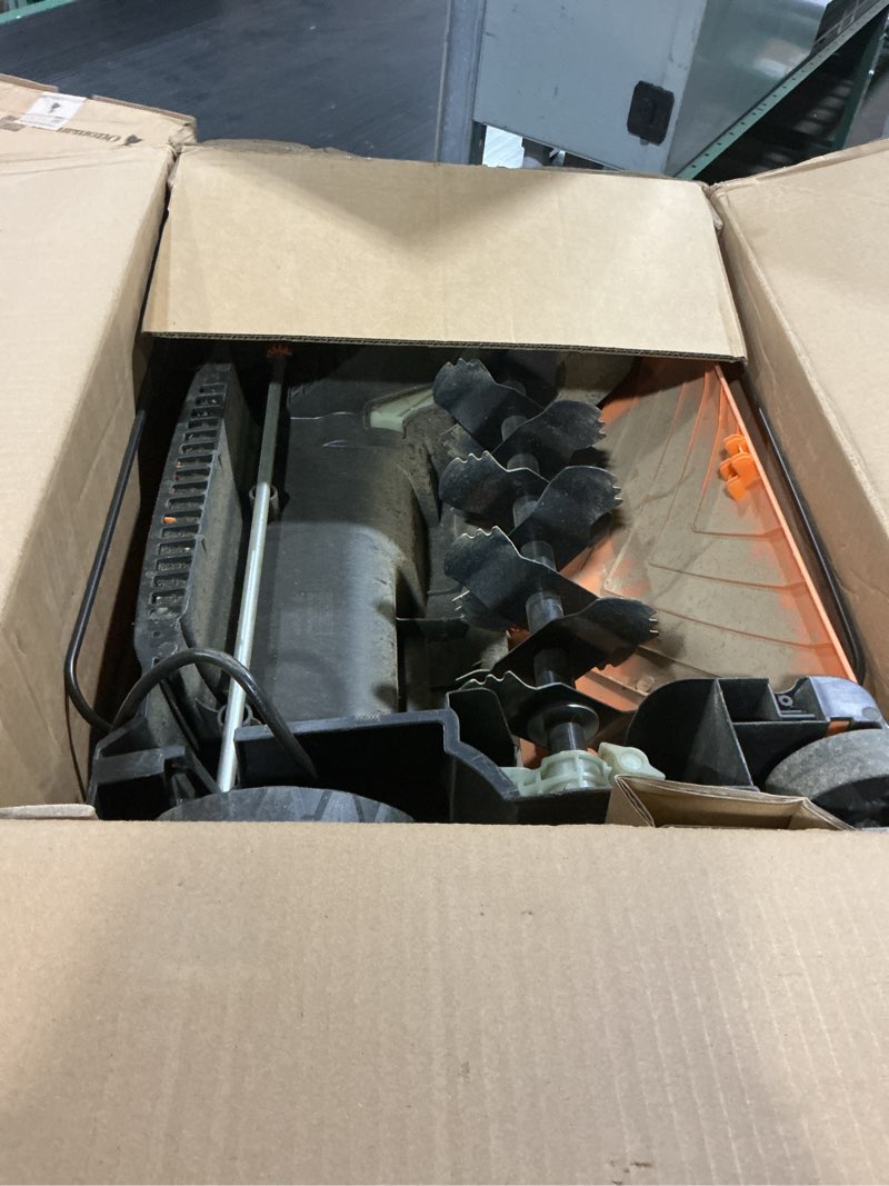 Condition photo showing As Is for lawnmaster gv1314 electric 15” 13 amp dethatcher and scarifier