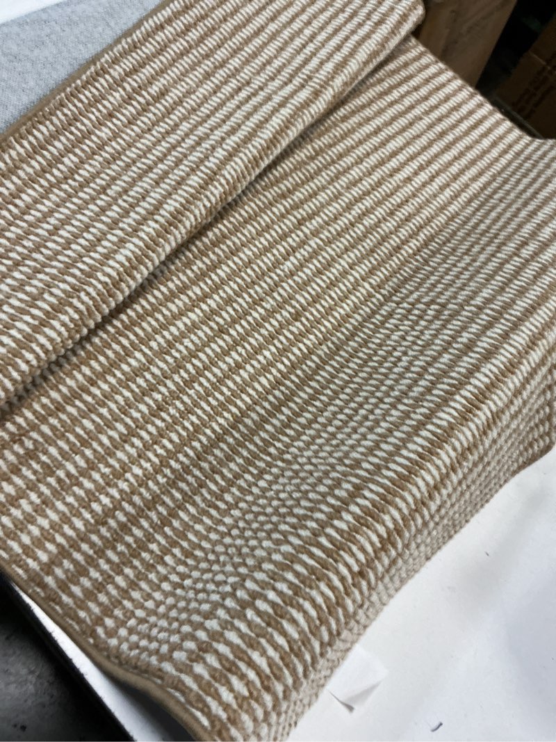 Condition photo showing New/Like New for dirt trapper door mat 32"x47", non-slip indoor door mats, absorbent washable door mat indoor entrance, low-profile inside doormat floor rugs for entryway and entry, beige white (fold) 32"x47" beige white