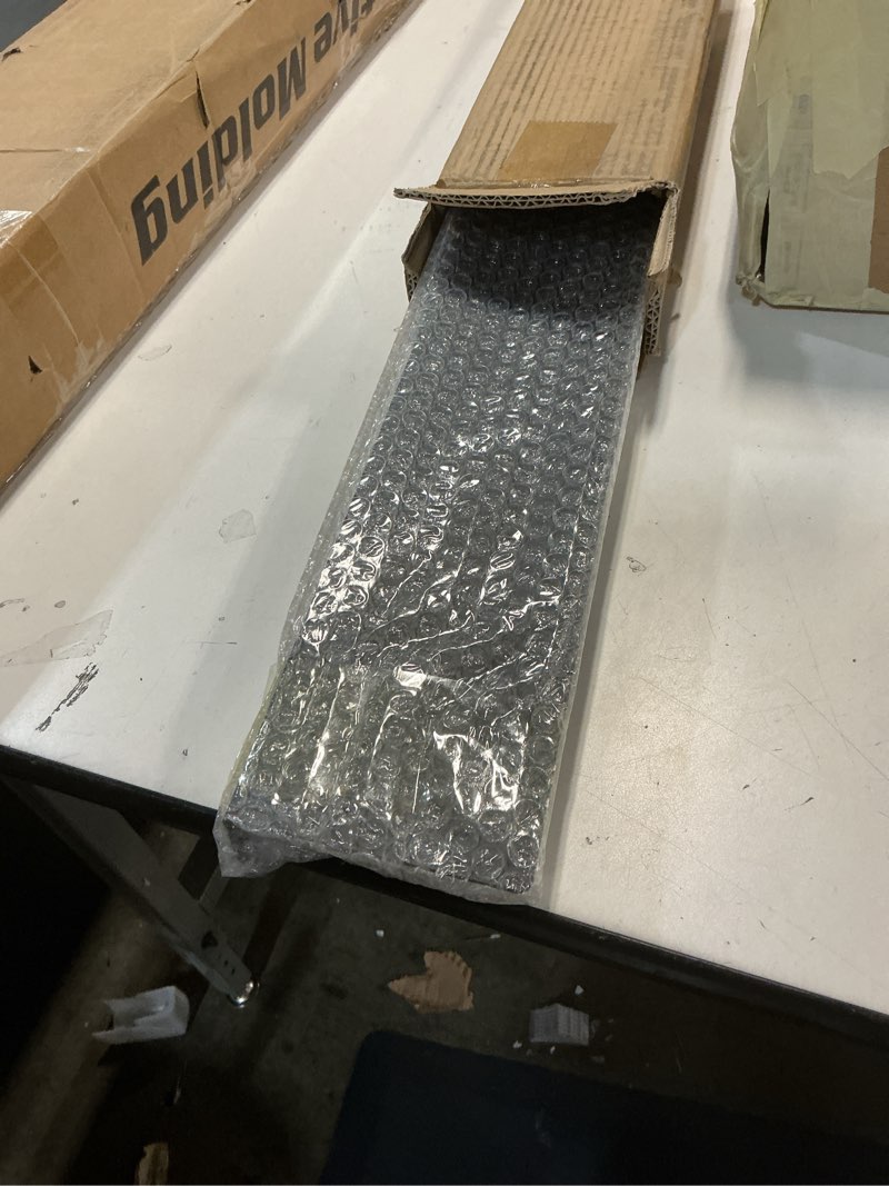 Condition photo showing Good Condition for Metal Kitchen Refrigerator Gap Partition Countertop Gap Extension Board,Gap Covers Between Countertop and Walls, Refrigerator Side Partition, No Drill(Black,23.62 * 3.93inch) 23.62*3.93inch Black