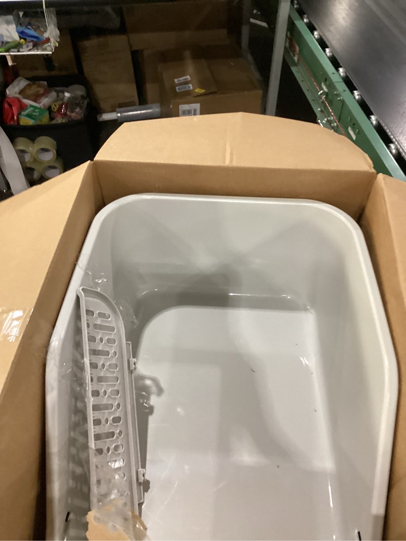 Condition photo showing As Is for spacetime large cat litter box with high sides,cat boxes for indoor cats,cat litter pan for kitty,litter box with low entry,easy to clean,anti-splashing(grey)